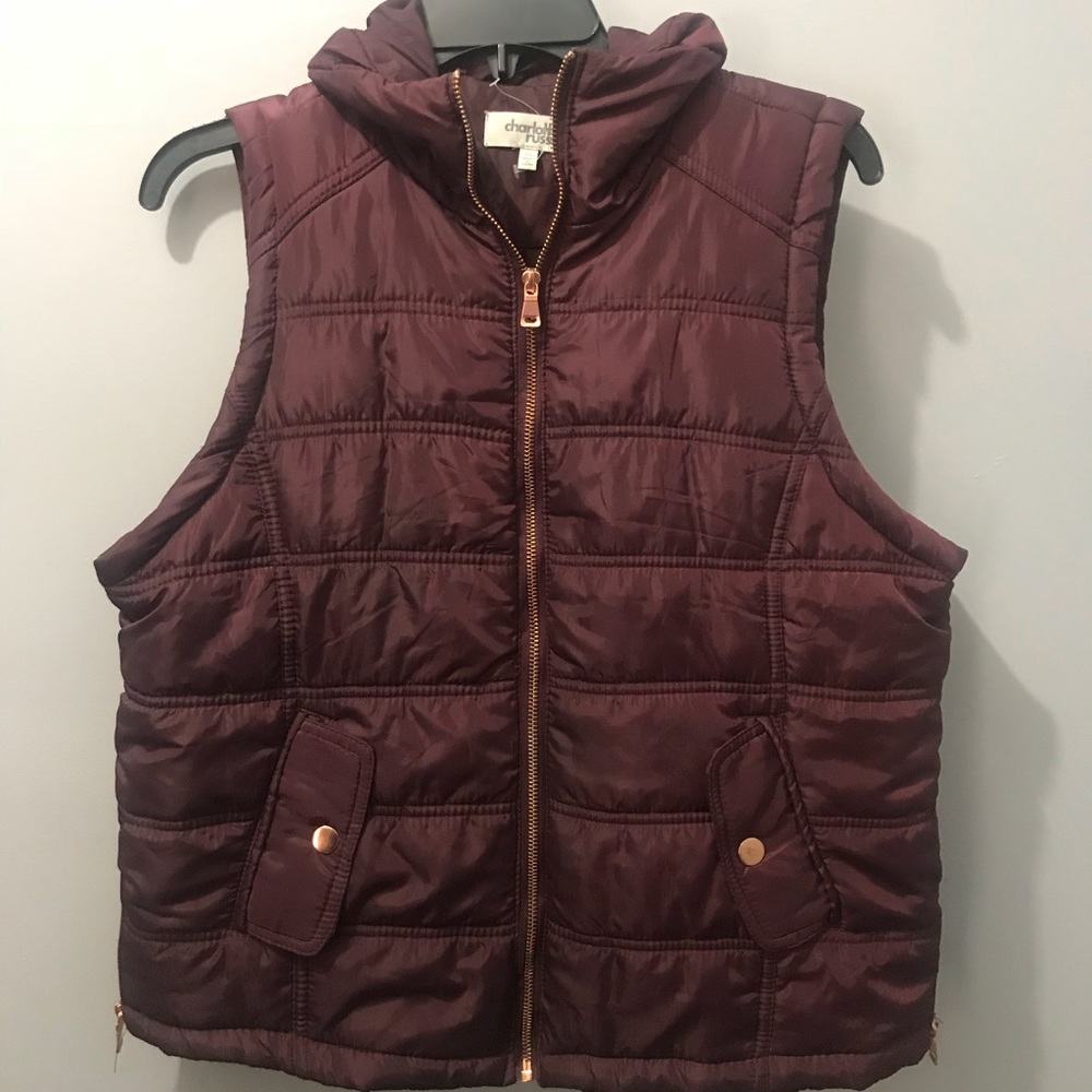 Charlotte Russe Burgundy Polyester Vest, Size XL